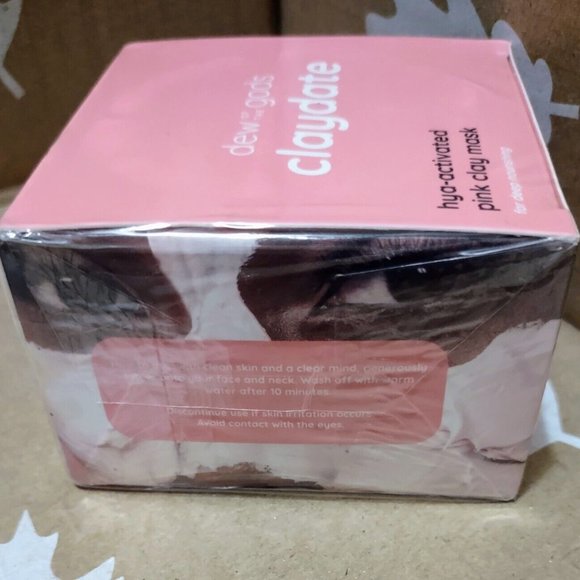 Dew of the Gods Claydate Hya-activated Pink Clay Mask 4.2oz MSRP $42 ~ New Box - Picture 2 of 7